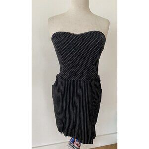 Heart Soul Brand Black Striped Strapless Dress Siz